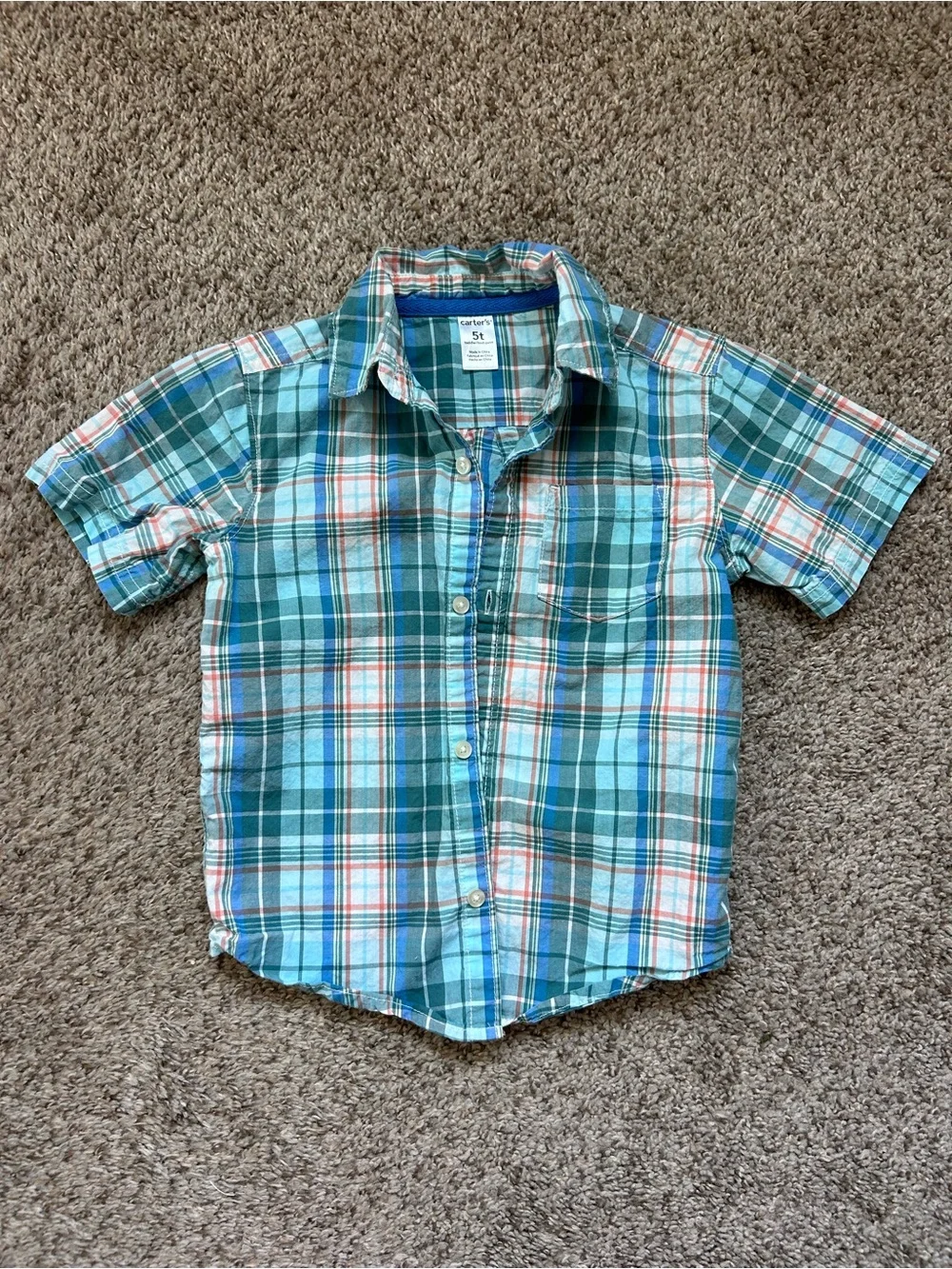 Lot of 5 Carter’s Short Sleeve Button-Down Shirts